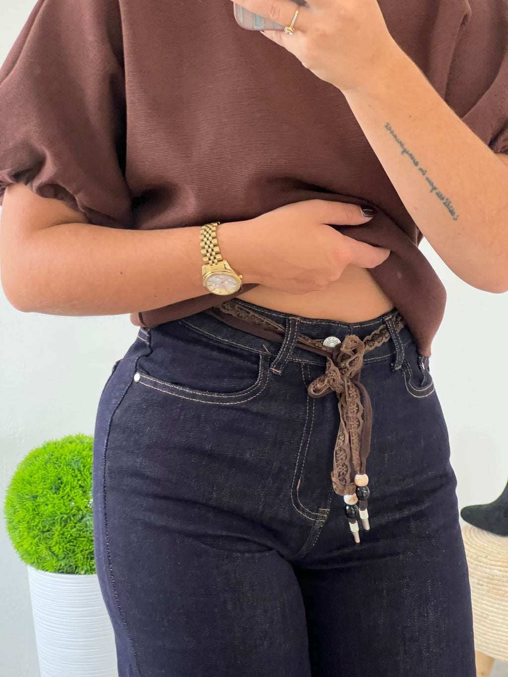 Calças Denim Lace