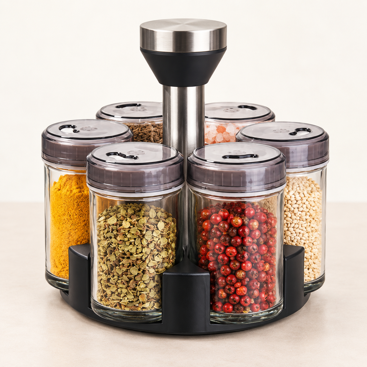 Conjunto giratório para especiarias – 7 peças