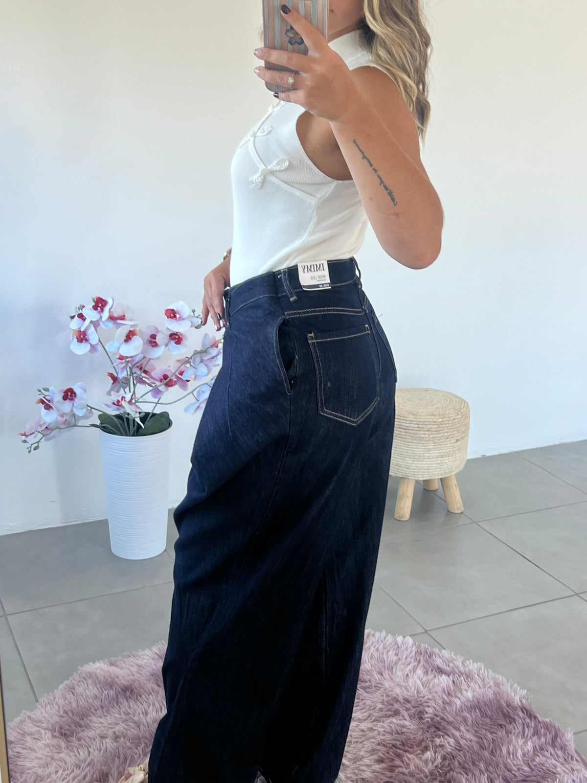 Calças Wrap Denim
