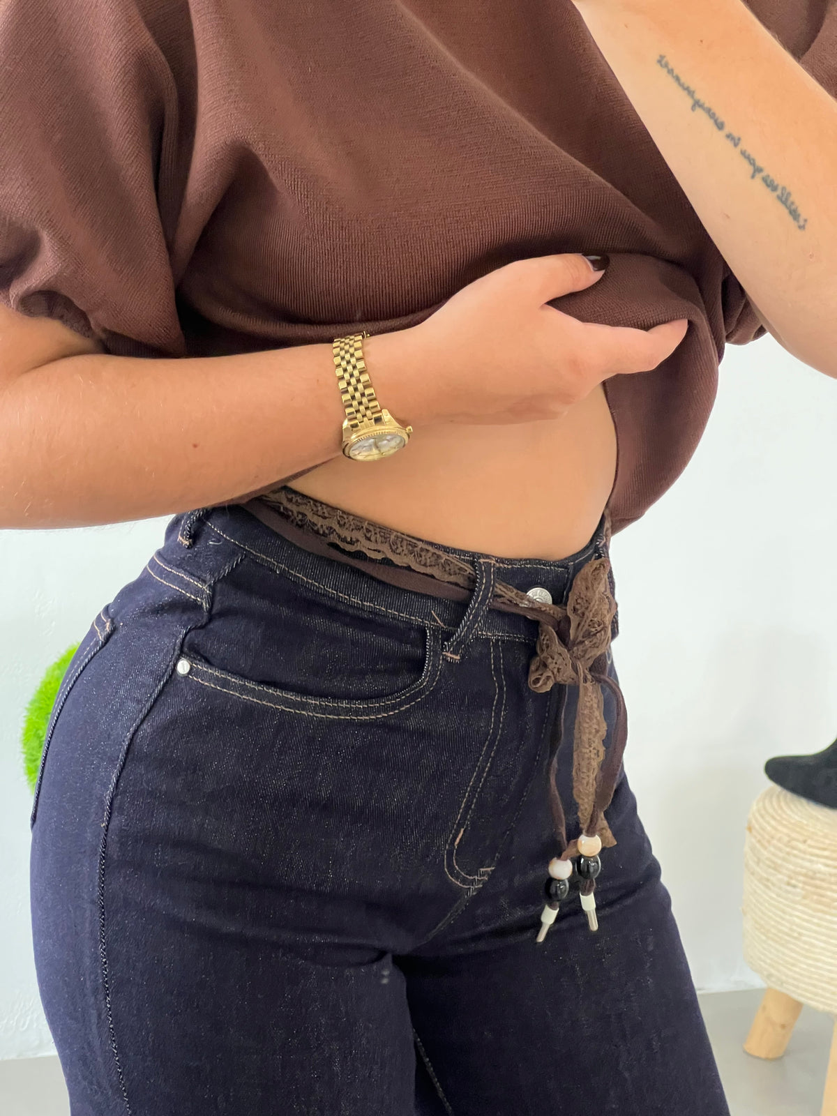 Calças Denim Lace